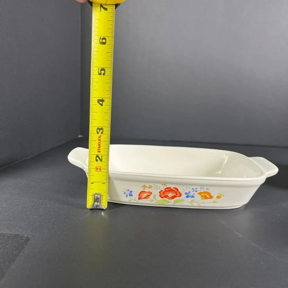 1980s Northland Japan Oven Proof 3 Small Baking Dishes Floral Pattern READ